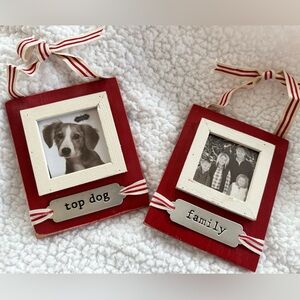 Mudpie Christmas Picture Frame Ornaments